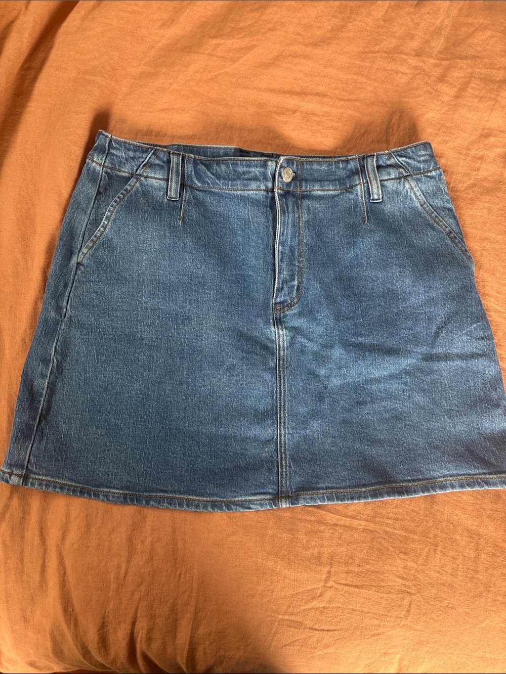 Quince Blue Denim Mini Skirt
